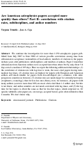 Cover page: Are American astrophysics papers accepted more quickly than others? Part II: correlations with citation rates, subdisciplines, and author numbers