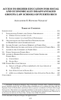 Cover page: Access to Higher Education for Social and Economically Disadvantaged Groups: Law Schools of Puerto Rico