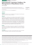 Cover page: International Consensus Guidance for Management of Myasthenia Gravis: 2020 Update.