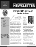 Cover page: President’s Message – Passing the Baton