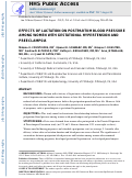 Cover page: Effects of lactation on postpartum blood pressure among women with gestational hypertension and preeclampsia