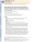 Cover page: Does Preoperative Risk for Delirium Moderate the Effects of Postoperative Pain and Opiate Use on Postoperative Delirium?