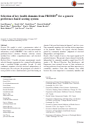 Cover page: Selection of key health domains from PROMIS® for a generic preference-based scoring system