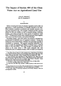 Cover page: The Impact of Section 404 of the Clean Water Act on Agricultural Land Use