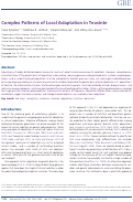 Cover page: Complex Patterns of Local Adaptation in Teosinte