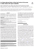 Cover page of An Observational Study of Post-hip Fracture Outcomes in Older Adults with Type 2 Diabetes