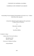 Cover page: Understanding Classroom Bullying Through Student and Teacher Voice : : A Whole- School Intervention Approach