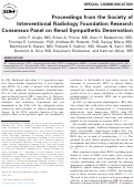 Cover page: Proceedings from the Society of Interventional Radiology Foundation Research Consensus Panel on Renal Sympathetic Denervation