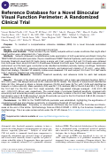 Cover page: Reference Database for a Novel Binocular Visual Function Perimeter: A Randomized Clinical Trial