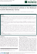 Cover page: Treatment of rheumatoid arthritis in the Medicare Current Beneficiary Survey