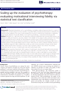 Cover page: Scaling up the evaluation of psychotherapy: evaluating motivational interviewing fidelity via statistical text classification