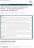Cover page: Patient Activation through Counseling and Exercise ¿ Acute Leukemia (PACE-AL) ¿ a randomized controlled trial