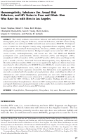 Cover page: Homonegativity, substance use, sexual risk behaviors, and hiv status in poor and ethnic men who have sex with men in Los Angeles