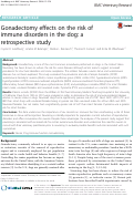 Cover page: Gonadectomy effects on the risk of immune disorders in the dog: a retrospective study