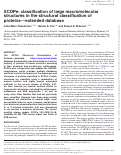 Cover page: SCOPe: classification of large macromolecular structures in the structural classification of proteins—extended database