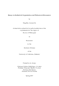 Cover page: Essays in Industrial Organization and Behavioral Economics