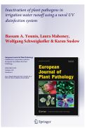 Cover page: Inactivation of plant pathogens in irrigation water runoff using a novel UV disinfection system