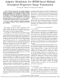 Cover page: Adaptive Modulation for OFDM-based Multiple Description Progressive Image Transmission