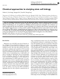 Cover page: Chemical approaches to studying stem cell biology