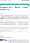 Cover page: Harm reduction in undergraduate and graduate medical education: a systematic scoping review.
