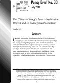 Cover page: The Chinese Chang'e Lunar Exploration Project and Its Management Structure