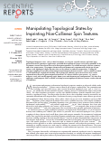 Cover page: Manipulating topological states by imprinting non-collinear spin textures.