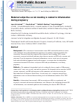 Cover page: Maternal subjective social standing is related to inflammation during pregnancy