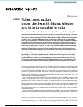 Cover page: Toilet construction under the Swachh Bharat Mission and infant mortality in India.