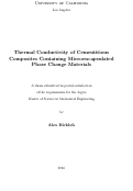 Cover page: Thermal Conductivity of Cementitious Composites Containing Microencapsulated Phase Change Materials