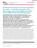 Cover page: Cardiovascular toxicities of immune therapies for cancer&nbsp;–&nbsp;a scientific statement of the Heart Failure Association (HFA) of the ESC and the ESC Council of Cardio‐Oncology