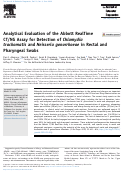 Cover page: Analytical Evaluation of the Abbott RealTime CT/NG Assay for Detection of Chlamydia trachomatis and Neisseria gonorrhoeae in Rectal and Pharyngeal Swabs