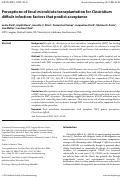 Cover page: Perceptions of fecal microbiota transplantation for Clostridium difficile infection: factors that predict acceptance