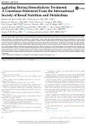 Cover page: Eating During Hemodialysis Treatment: A&nbsp;Consensus Statement From the International Society of Renal Nutrition and Metabolism