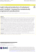 Cover page: Light-induced production of isobutanol and 3-methyl-1-butanol by metabolically engineered cyanobacteria