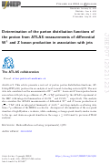 Cover page: Determination of the parton distribution functions of the proton from ATLAS measurements of differential W± and Z boson production in association with jets