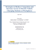 Cover page of Strategies to Reduce Congestion and Increase Access to Electric Vehicle Charging Stations at Workplaces
