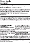 Cover page: Emerging techniques and technologies in brain tumor imaging.