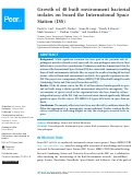 Cover page: Growth of 48 built environment bacterial isolates on board the International Space Station (ISS)
