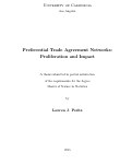 Cover page: Preferential Trade Agreement Networks: Proliferation and Impact