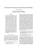 Cover page: Computing Value Judgements During Story Understanding