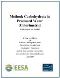 Cover page: Method: Carbohydrate in Produced Water (Colorimetric)