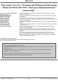 Cover page: This Article Corrects: “Persistent and Widespread Pain Among Blacks Six Weeks after MVC: Emergency Department-based Cohort Study”