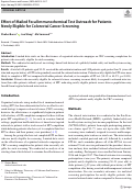 Cover page: Effect of Mailed Fecal Immunochemical Test Outreach for Patients Newly Eligible for Colorectal Cancer Screening