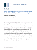 Cover page: Data Collection Methods for Assessing Adaptive Comfort in Mixed-Mode Buildings and Personal Comfort Systems
