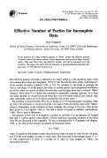 Cover page: Effective number of parties for incomplete data