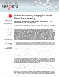 Cover page: Mass spectrometry imaging for in situ kinetic histochemistry.