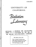 Cover page: ROTANGER: A PROGRAM FOR CALCULATING ORBITS IN A CYCLOTRON BY THE USE OF THE IBM-650 DATA-PROCESSING COMPUTER