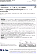 Cover page: The relevance of pacing strategies in managing symptoms of post-COVID-19 syndrome