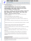 Cover page: Function-related Indicators and Outcomes of Screening Mammography in Older Women: Evidence from the Breast Cancer Surveillance Consortium Cohort