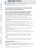 Cover page of Recommendations and considerations for hydroxyl radical protein footprinting–mass spectrometry